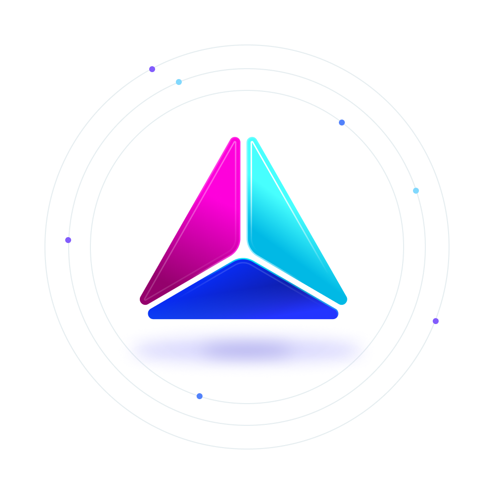 Algebra logo surrounded by orbital rings